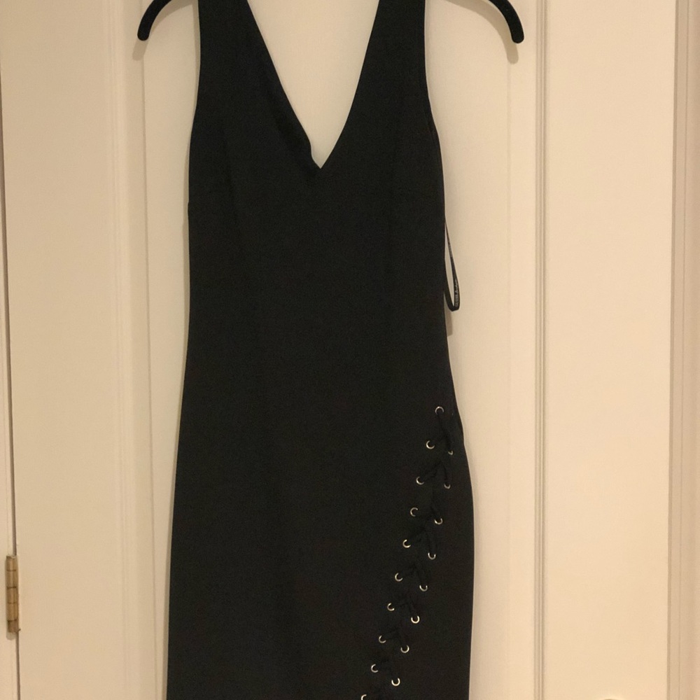 Little Black Dress with Lace Braid